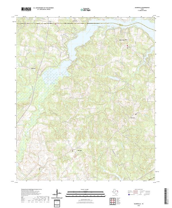 US Topo 7.5-minute map for Elderville TX