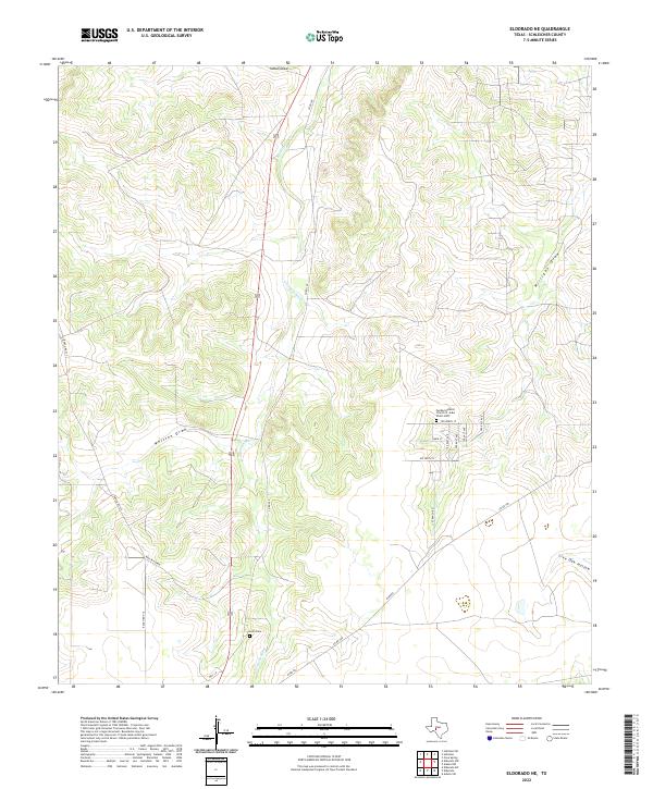 US Topo 7.5-minute map for Eldorado NE TX