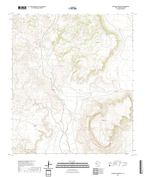 US Topo 7.5-minute map for Elephant Mountain TX
