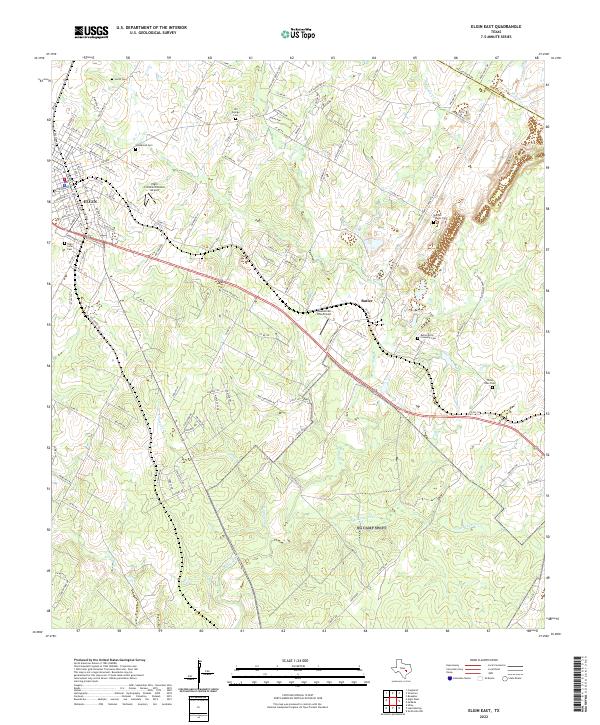 US Topo 7.5-minute map for Elgin East TX