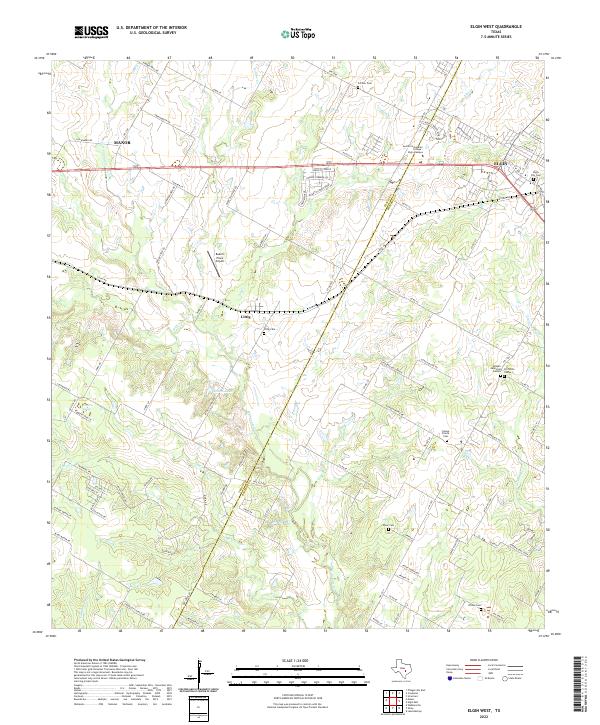 US Topo 7.5-minute map for Elgin West TX