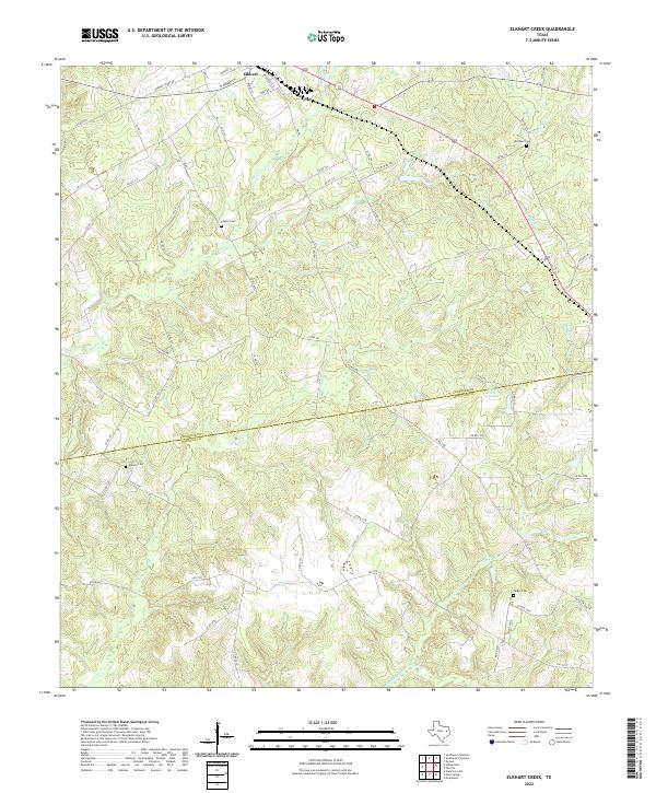 US Topo 7.5-minute map for Elkhart Creek TX