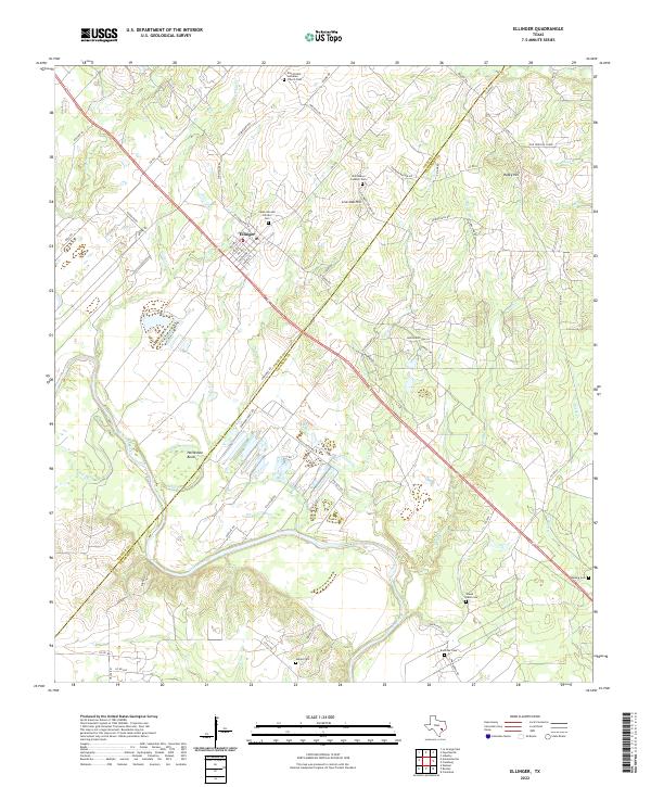 US Topo 7.5-minute map for Ellinger TX