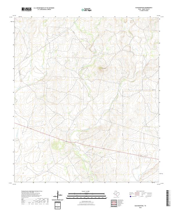 US Topo 7.5-minute map for Elm Mountain TX