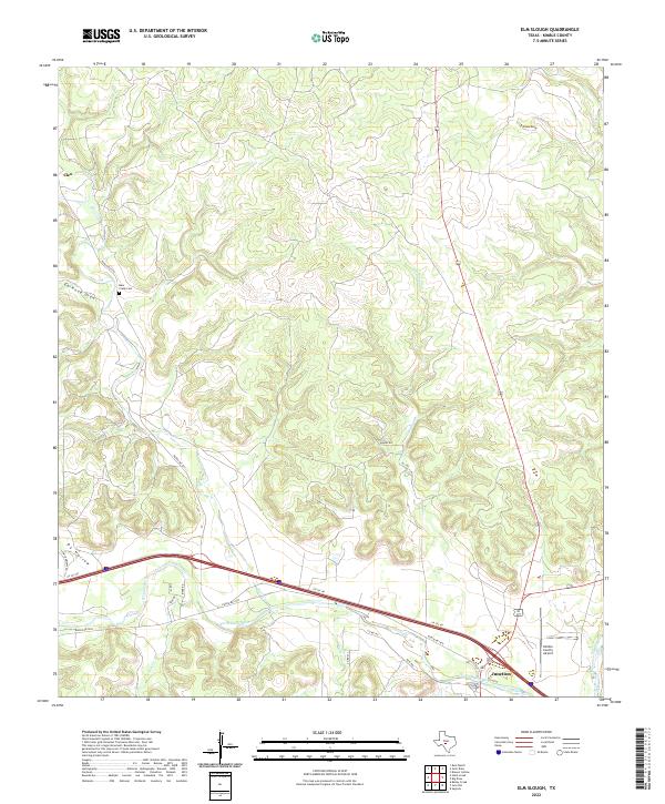 US Topo 7.5-minute map for Elm Slough TX