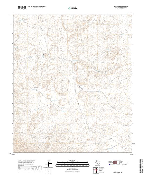 US Topo 7.5-minute map for Emory Corral TX