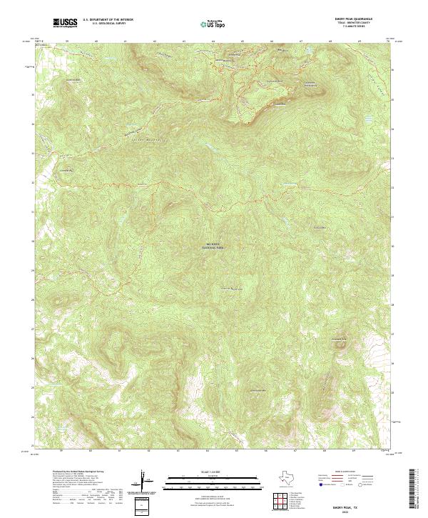 US Topo 7.5-minute map for Emory Peak TX