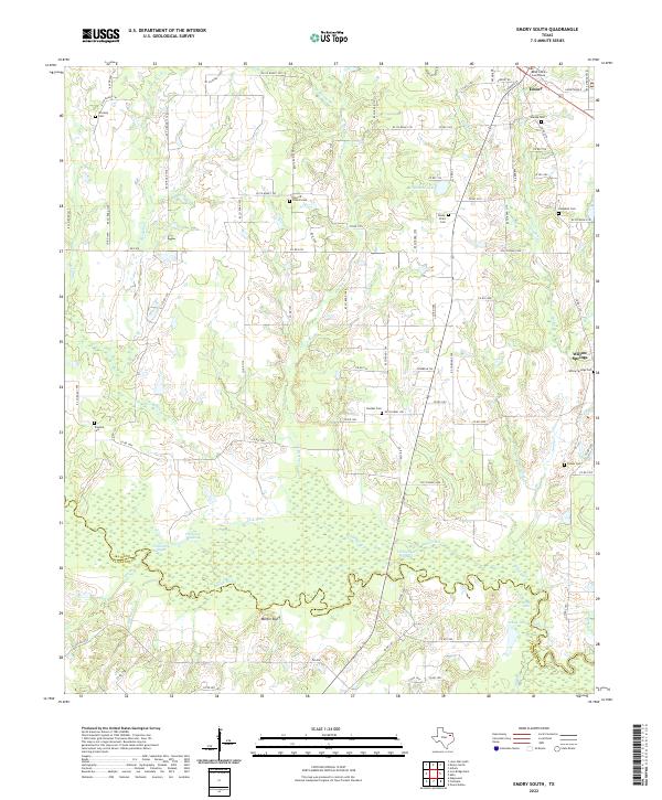 US Topo 7.5-minute map for Emory South TX