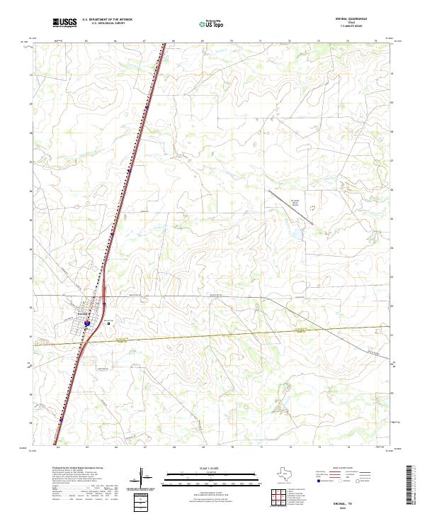 US Topo 7.5-minute map for Encinal TX