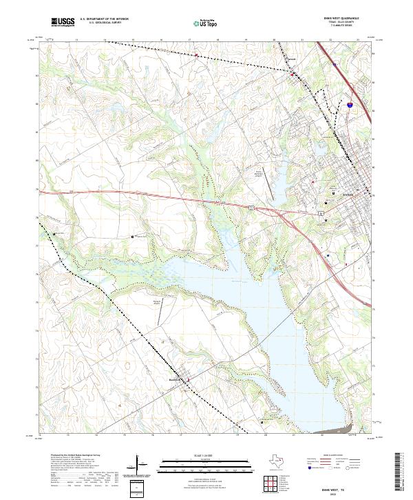 US Topo 7.5-minute map for Ennis West TX