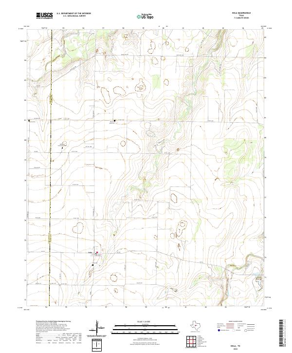 US Topo 7.5-minute map for Eola TX