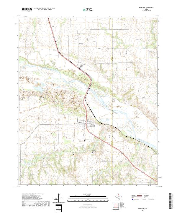 US Topo 7.5-minute map for Estelline TX