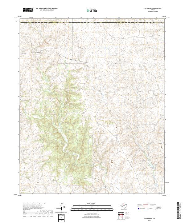 US Topo 7.5-minute map for Estelline NE TX