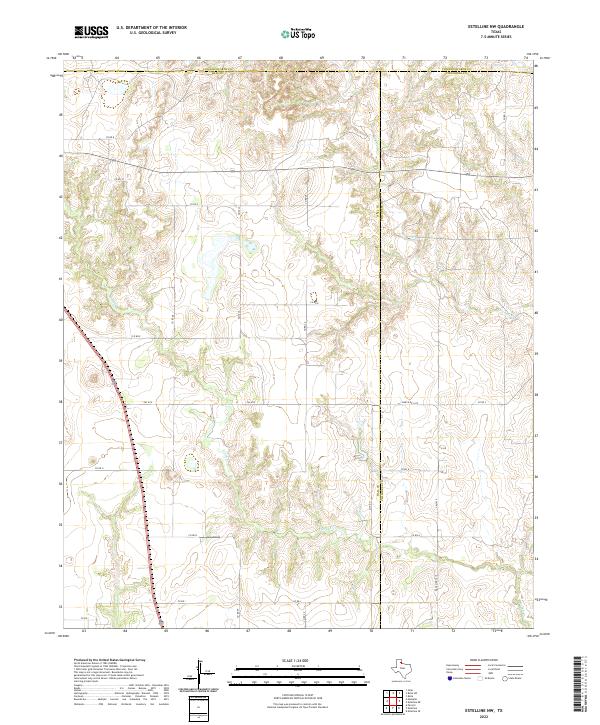 US Topo 7.5-minute map for Estelline NW TX