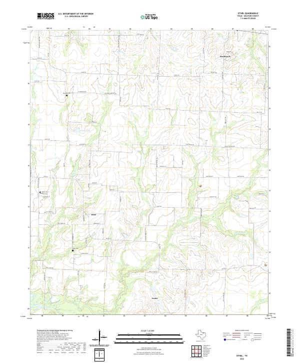 US Topo 7.5-minute map for Ethel TX
