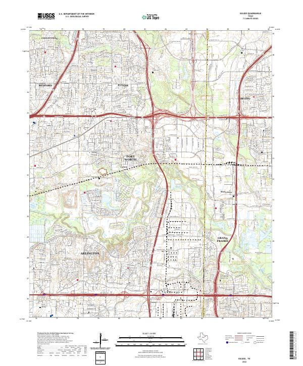 US Topo 7.5-minute map for Euless TX