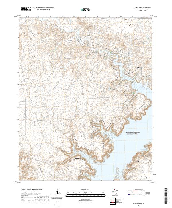 US Topo 7.5-minute map for Evans Canyon TX