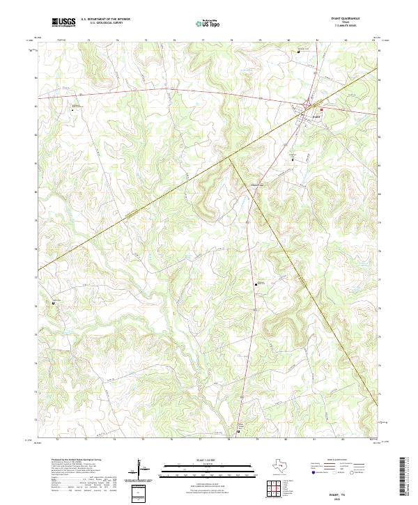 US Topo 7.5-minute map for Evant TX