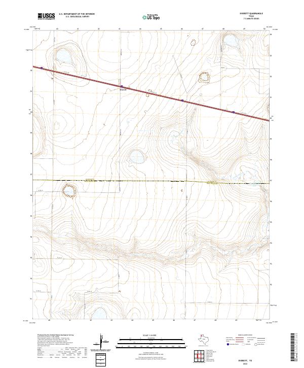 US Topo 7.5-minute map for Everett TX