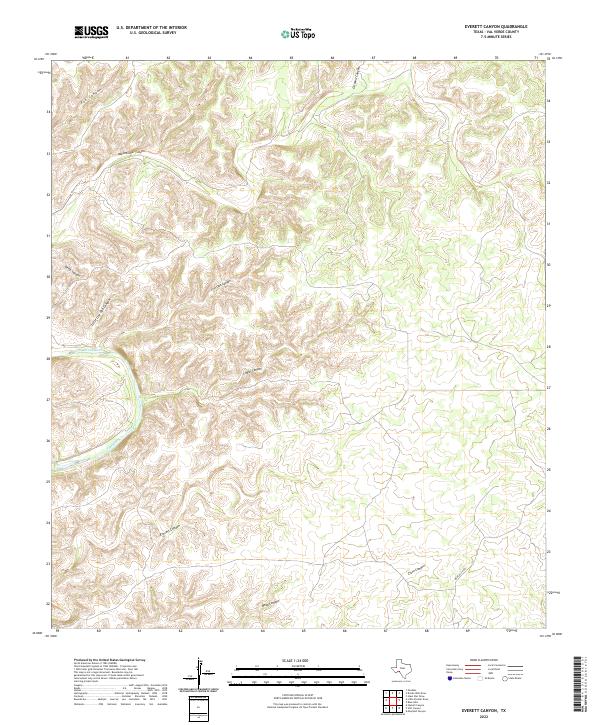 US Topo 7.5-minute map for Everett Canyon TX