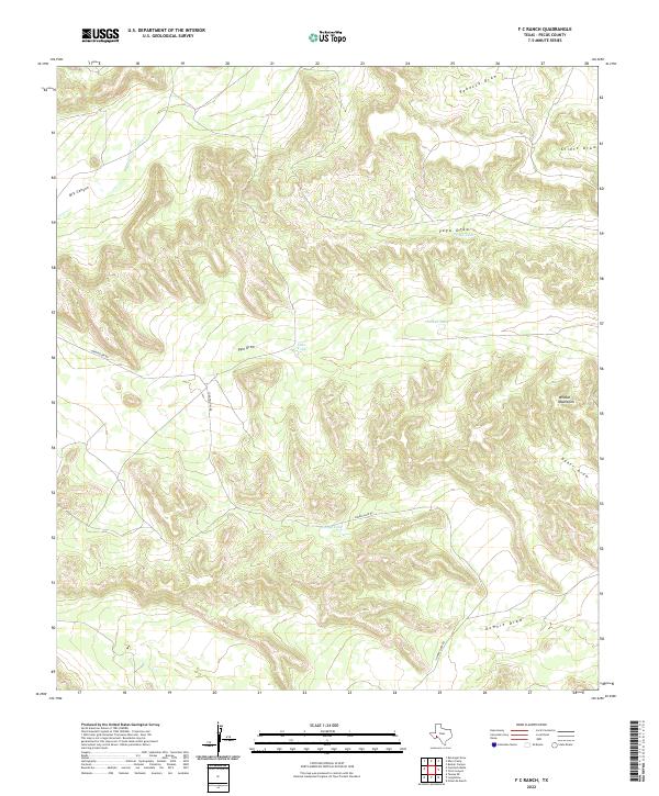 US Topo 7.5-minute map for F C Ranch TX
