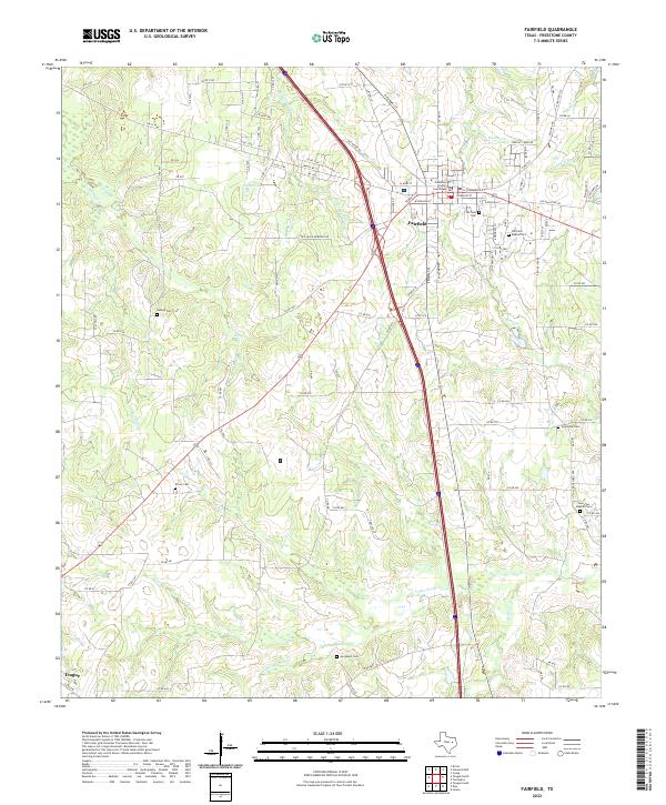US Topo 7.5-minute map for Fairfield TX