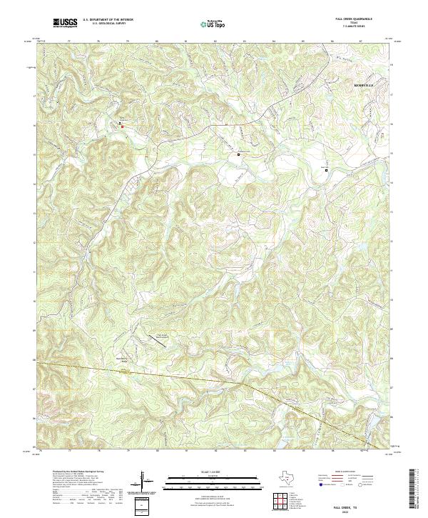 US Topo 7.5-minute map for Fall Creek TX