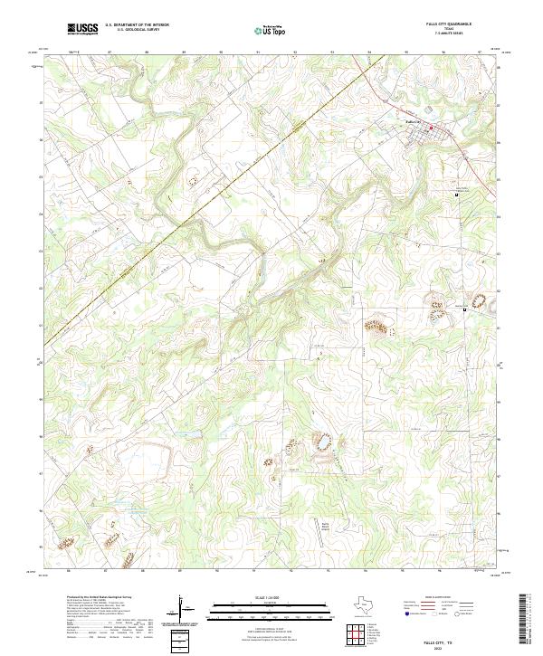 US Topo 7.5-minute map for Falls City TX