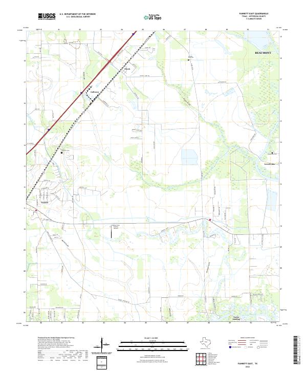 US Topo 7.5-minute map for Fannett East TX