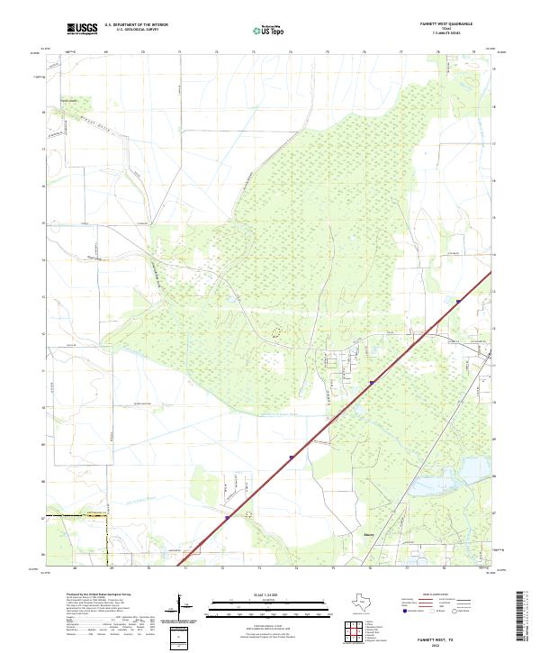 US Topo 7.5-minute map for Fannett West TX