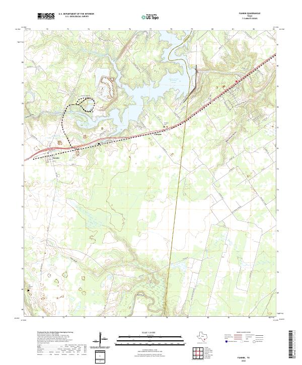 US Topo 7.5-minute map for Fannin TX