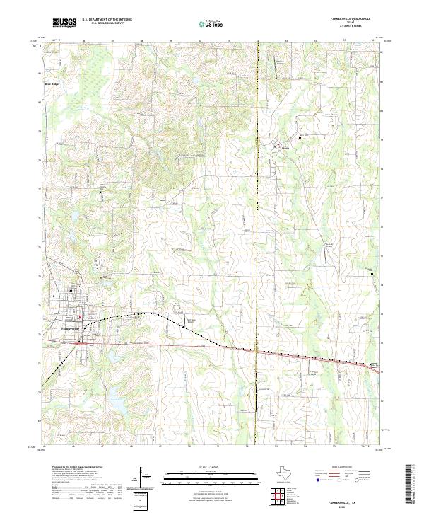 US Topo 7.5-minute map for Farmersville TX