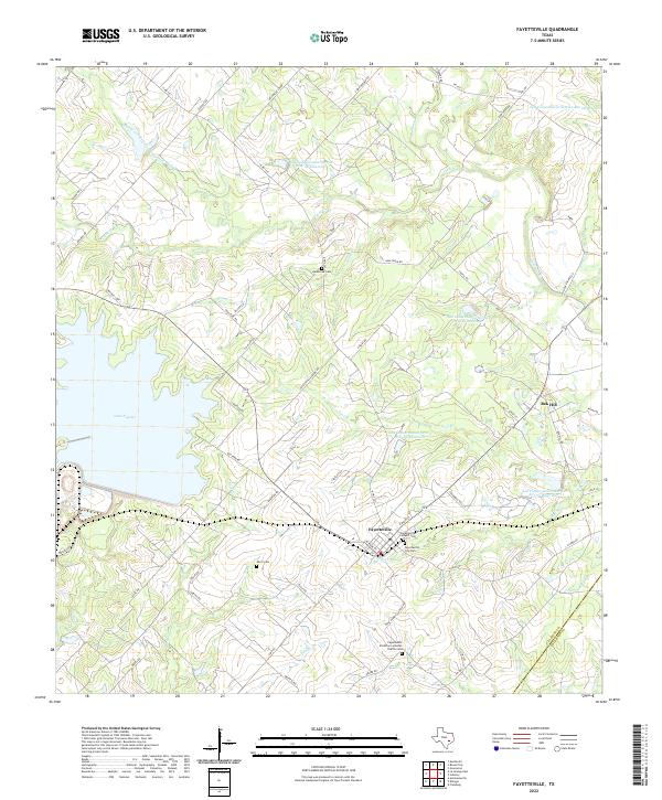 US Topo 7.5-minute map for Fayetteville TX