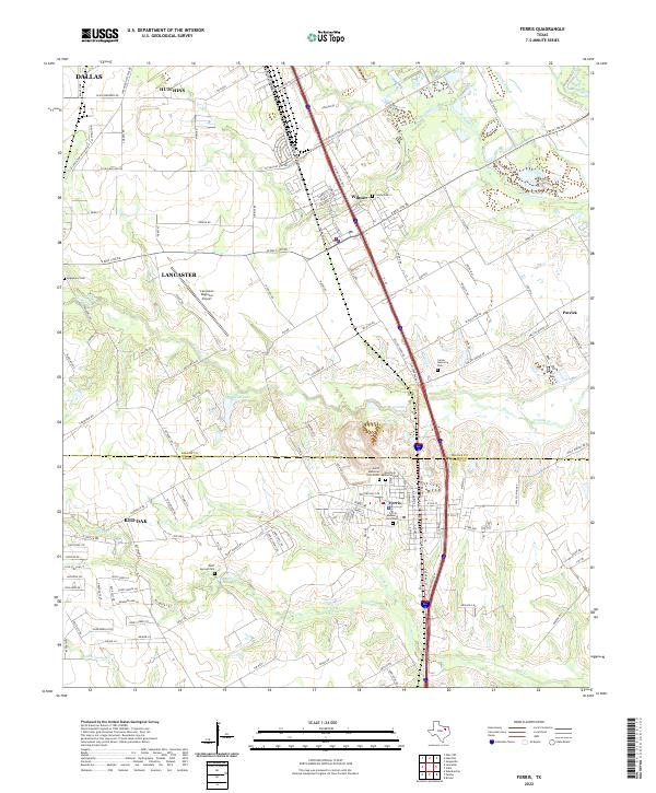US Topo 7.5-minute map for Ferris TX