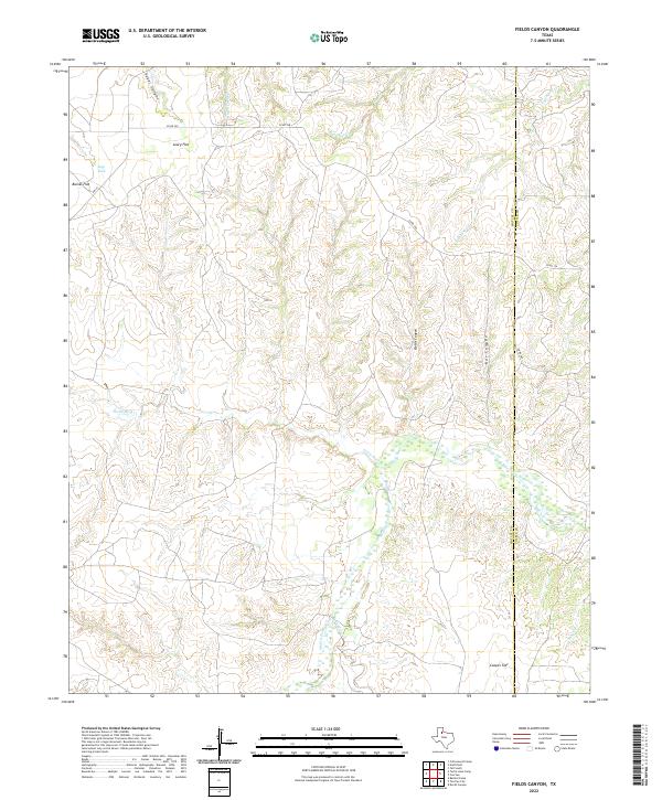 US Topo 7.5-minute map for Fields Canyon TX