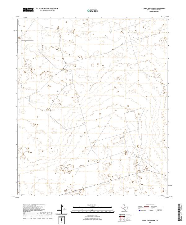 US Topo 7.5-minute map for Figure Seven Ranch TX – American Map Store