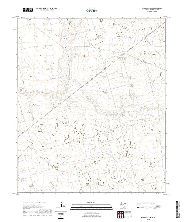 US Topo 7.5-minute map for Five Wells Ranch TX