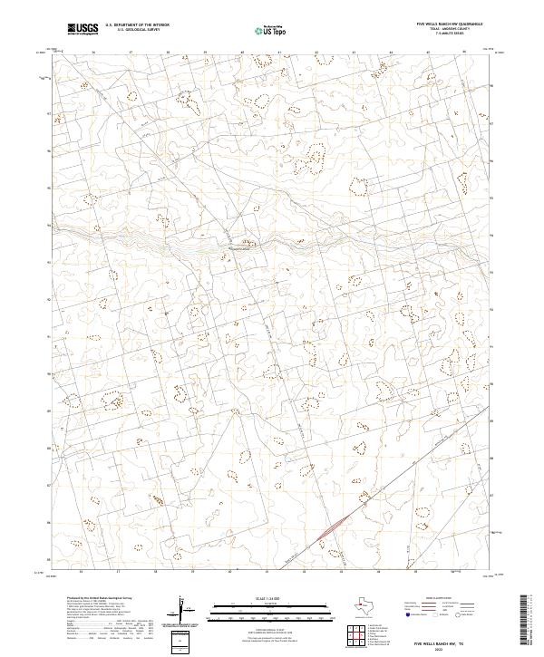 US Topo 7.5-minute map for Five Wells Ranch NW TX