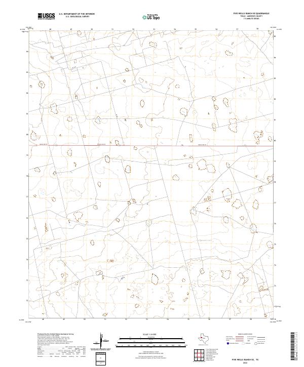 US Topo 7.5-minute map for Five Wells Ranch SE TX