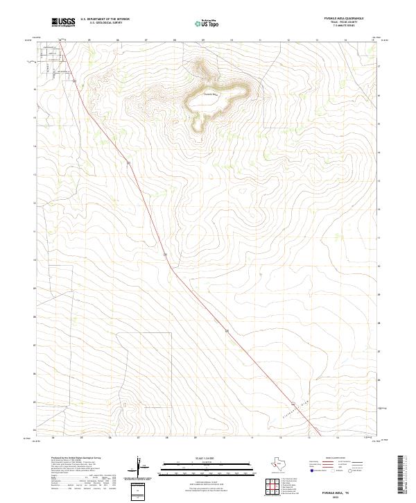 US Topo 7.5-minute map for Fivemile Mesa TX