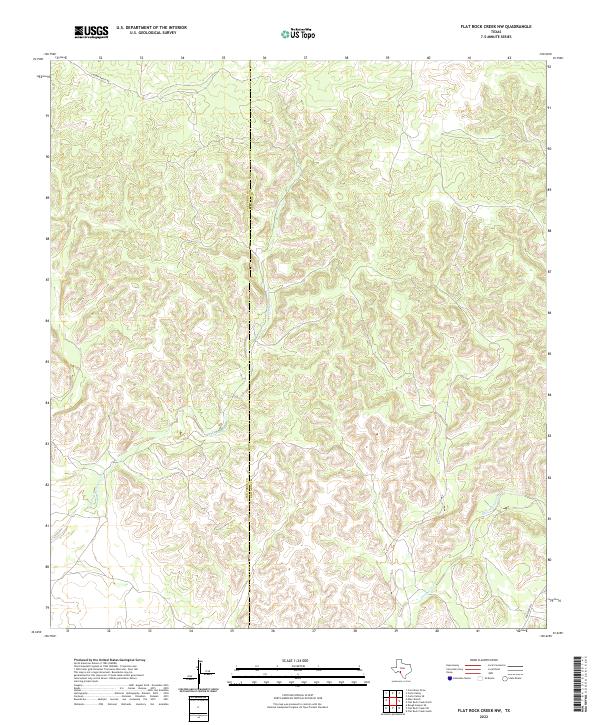 US Topo 7.5-minute map for Flat Rock Creek NW TX