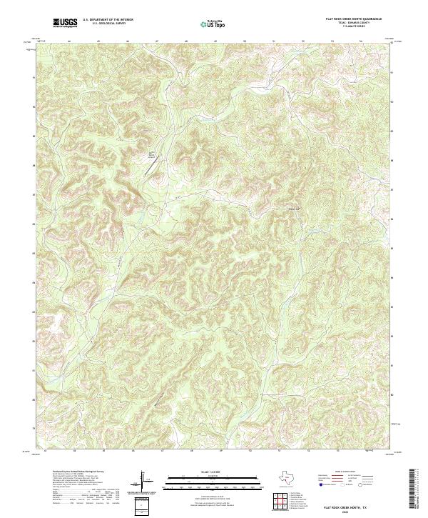 US Topo 7.5-minute map for Flat Rock Creek North TX