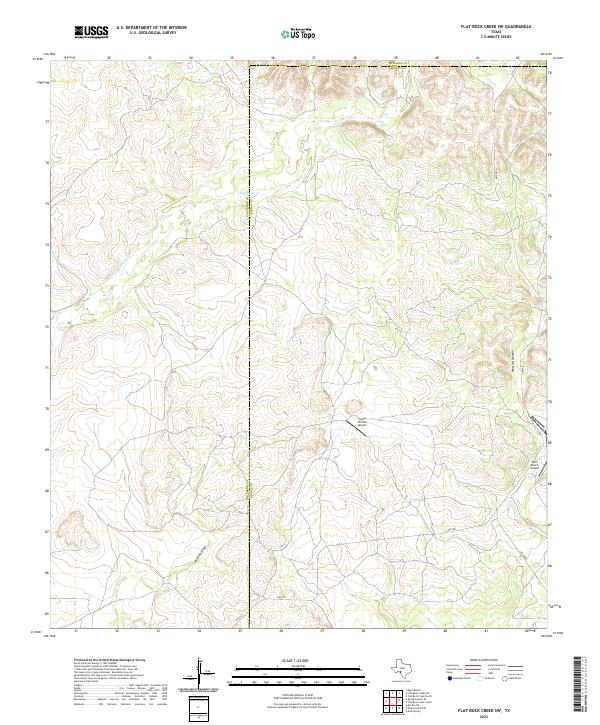 US Topo 7.5-minute map for Flat Rock Creek SW TX
