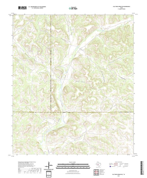 US Topo 7.5-minute map for Flat Rock Draw SW TX