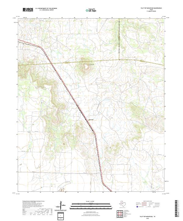 US Topo 7.5-minute map for Flat Top Mountain TX