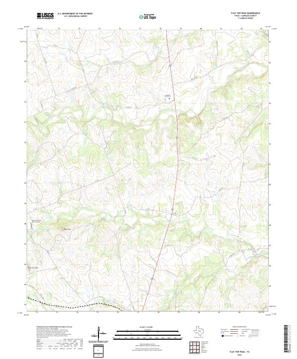 US Topo 7.5-minute map for Flat Top Peak TX