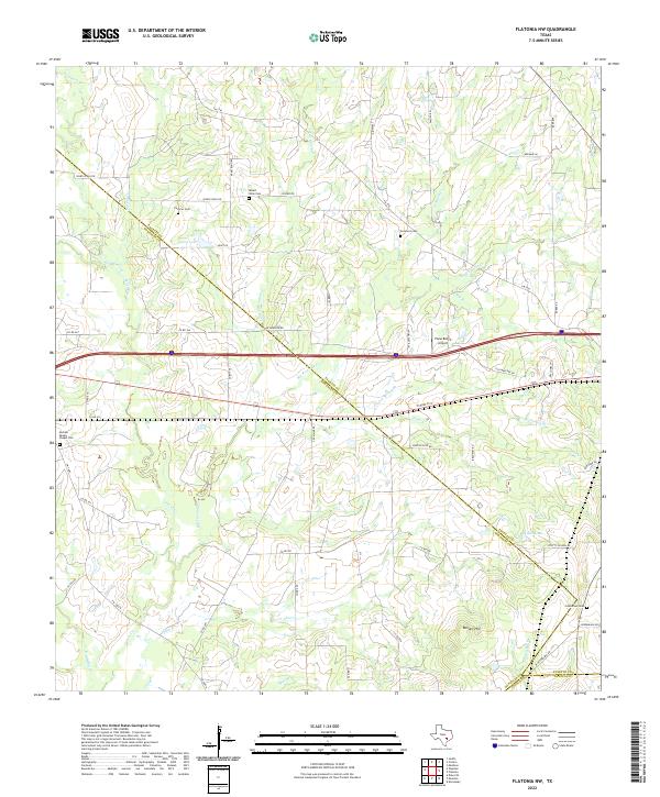 US Topo 7.5-minute map for Flatonia NW TX
