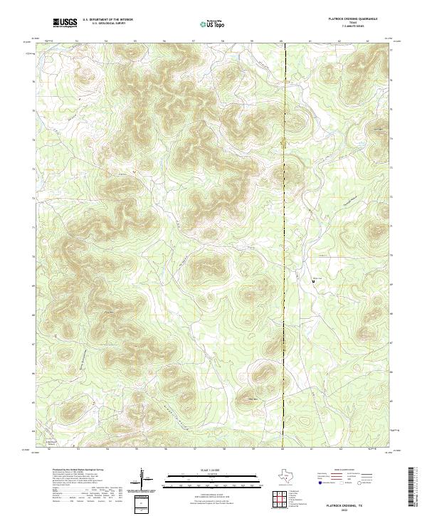 US Topo 7.5-minute map for Flatrock Crossing TX