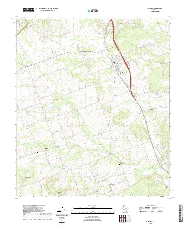 US Topo 7.5-minute map for Florence TX