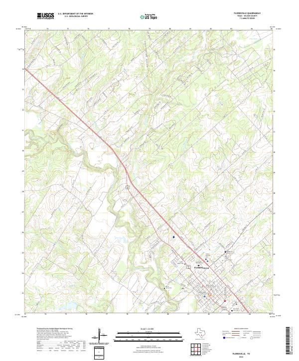 US Topo 7.5-minute map for Floresville TX